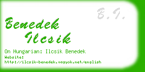 benedek ilcsik business card